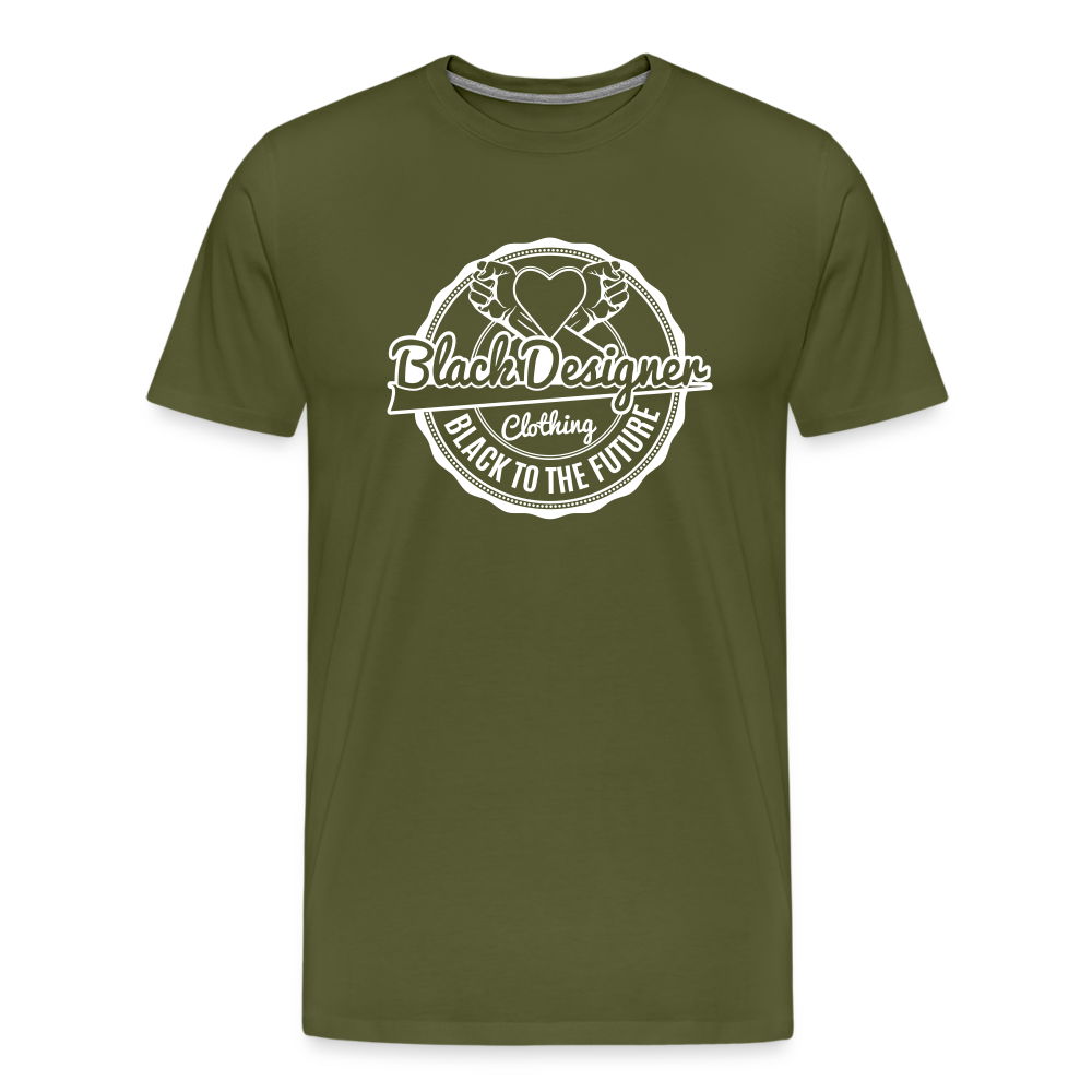 Black To The Future Badge Men's Premium T-Shirt - olive green