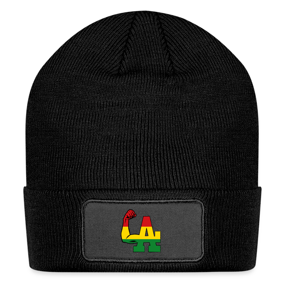 LA Rasta Strong Patch Beanie - black