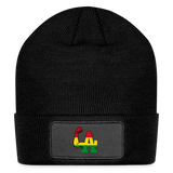 LA Rasta Strong Patch Beanie - black