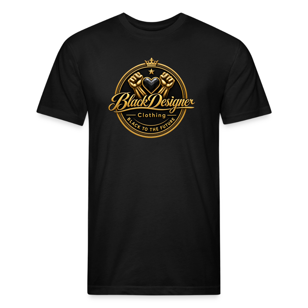 Black Designer Clothing Gold Badge - black