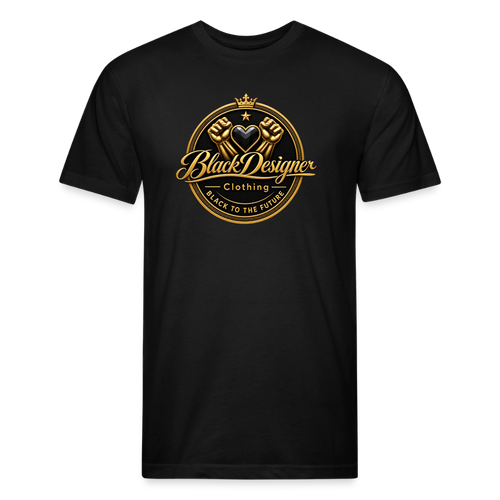 Black Designer Clothing Gold Badge - black