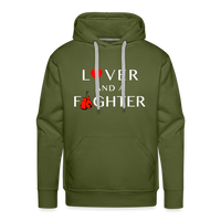 Lover And A Fighter Men's Premium Hoodie - olive green