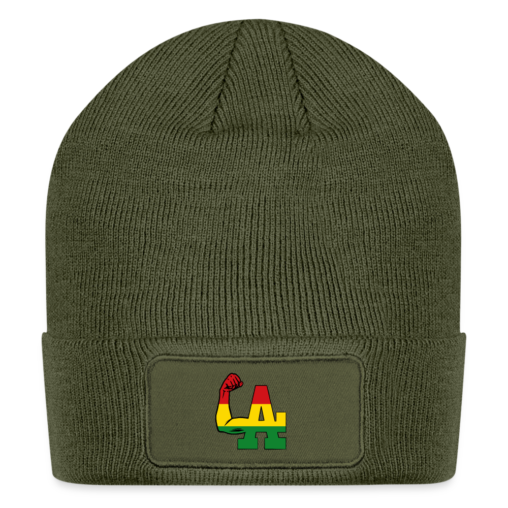 LA Rasta Strong Patch Beanie - olive