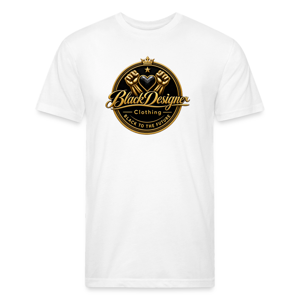 Black Designer Clothing Gold Badge - white