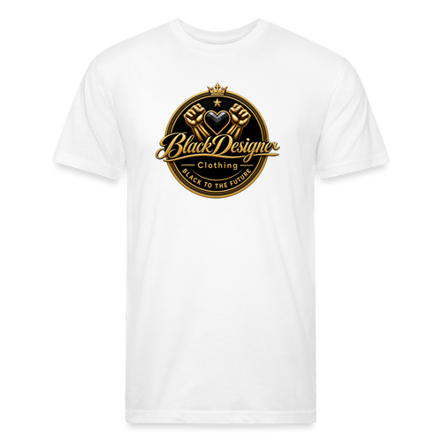 Black Designer Clothing Gold Badge - white