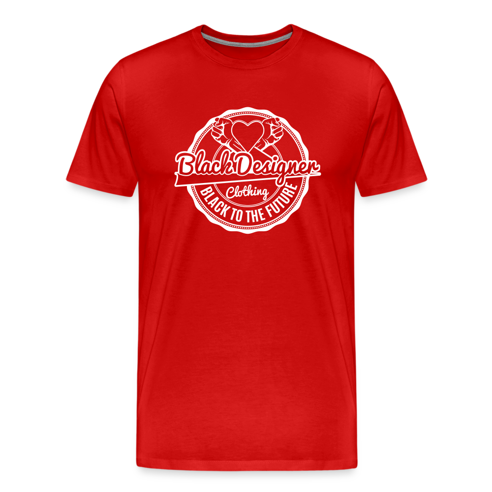 Black To The Future Badge Men's Premium T-Shirt - red