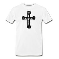 BLK Reality Cross Mens Premium T-Shirt - white