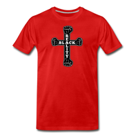 BLK Reality Cross Mens Premium T-Shirt - red